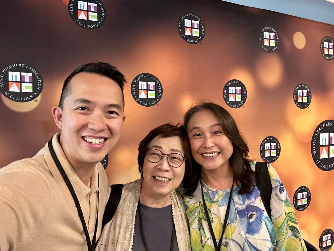 Piano teachers Kevin Kao, Alice Tsai, and Lina Choa at MTAC state convention 2023