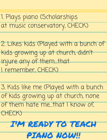 Piano teacher checklist